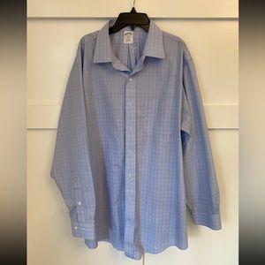 Brooks Brothers Men’s 17‎ 1/2 - 4/5  Regent Fit Blue Plaid